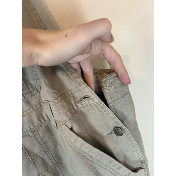 Arizona Khaki Beige Overalls Size Medium M Cotton Canvas Bib Cargo Carpenter - Picture 4 of 5